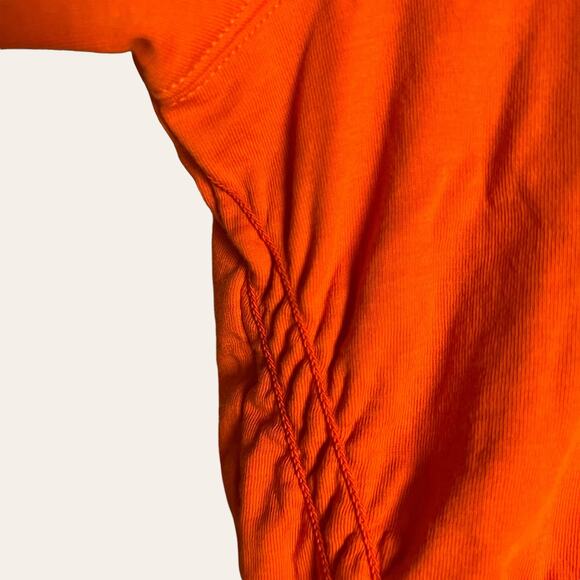 Athleta Sundown Puckered Orange Pullover Crewneck Sweatshirt Size Small - Picture 7 of 10